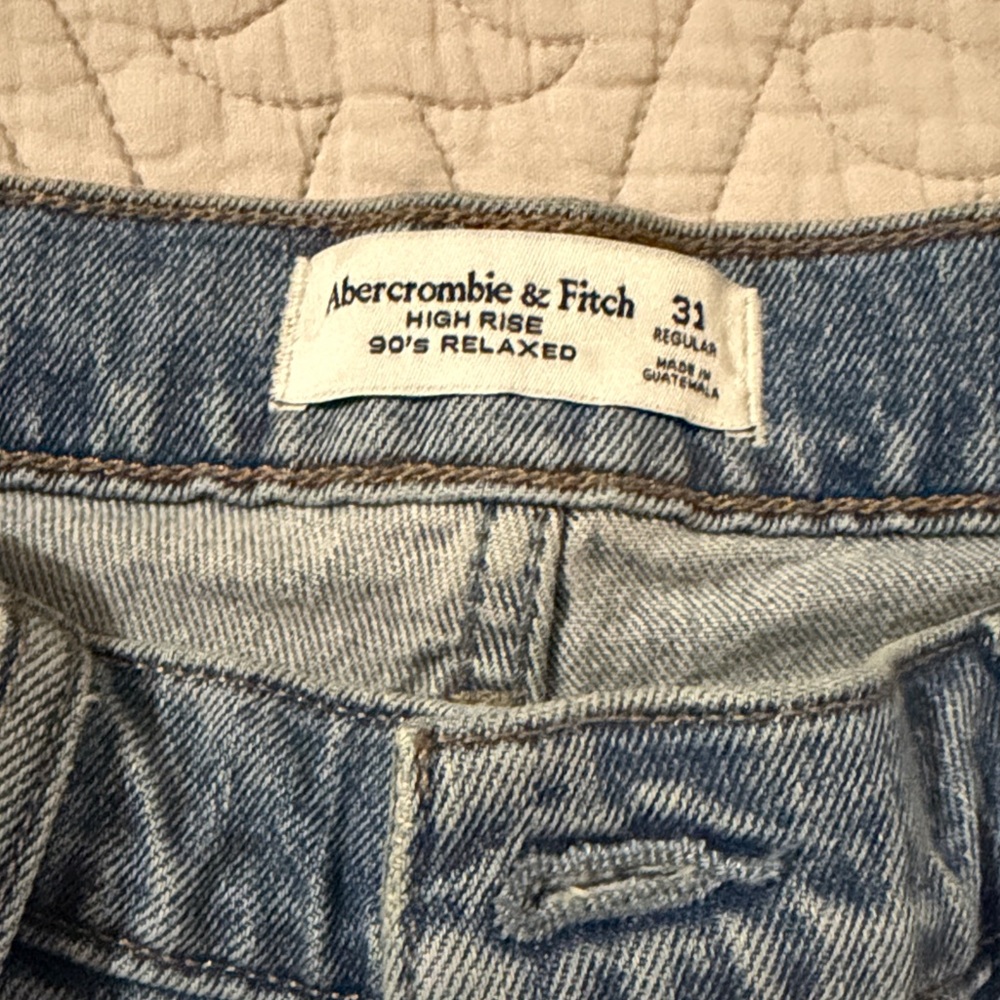 Abercrombie & Fitch Blue Jeans with Red Heart Accent - Picture 5 of 7